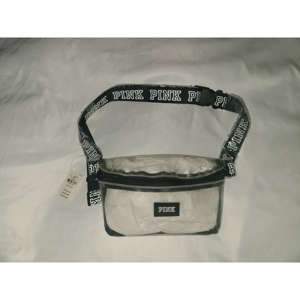 Victorias Secret PINK Clear Belt Bag Logo Strap Fanny Pack NWT Jelly Deadstock